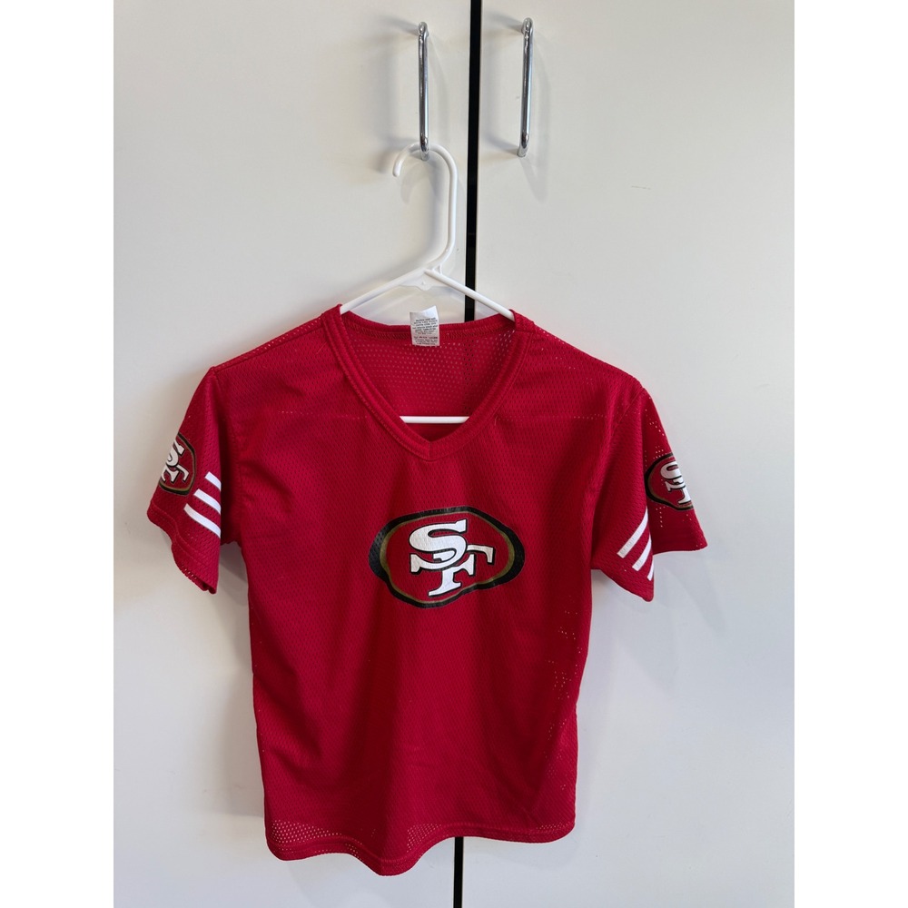 Franklin San Francisco 49ers NFL Mesh Jersey Top Red V-Neck Women Medium